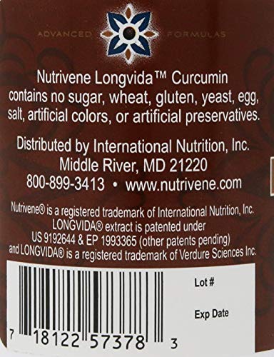 Two Nutrivene Curcumin Longvida bottles with capsules displayed