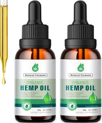 2 Pack Organic Hemp Oil Premium bottle front view