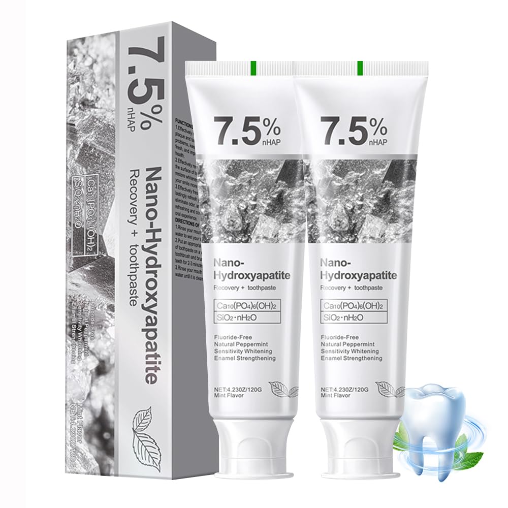 Boxed two pack of hydroxyapatite toothpaste packaging
