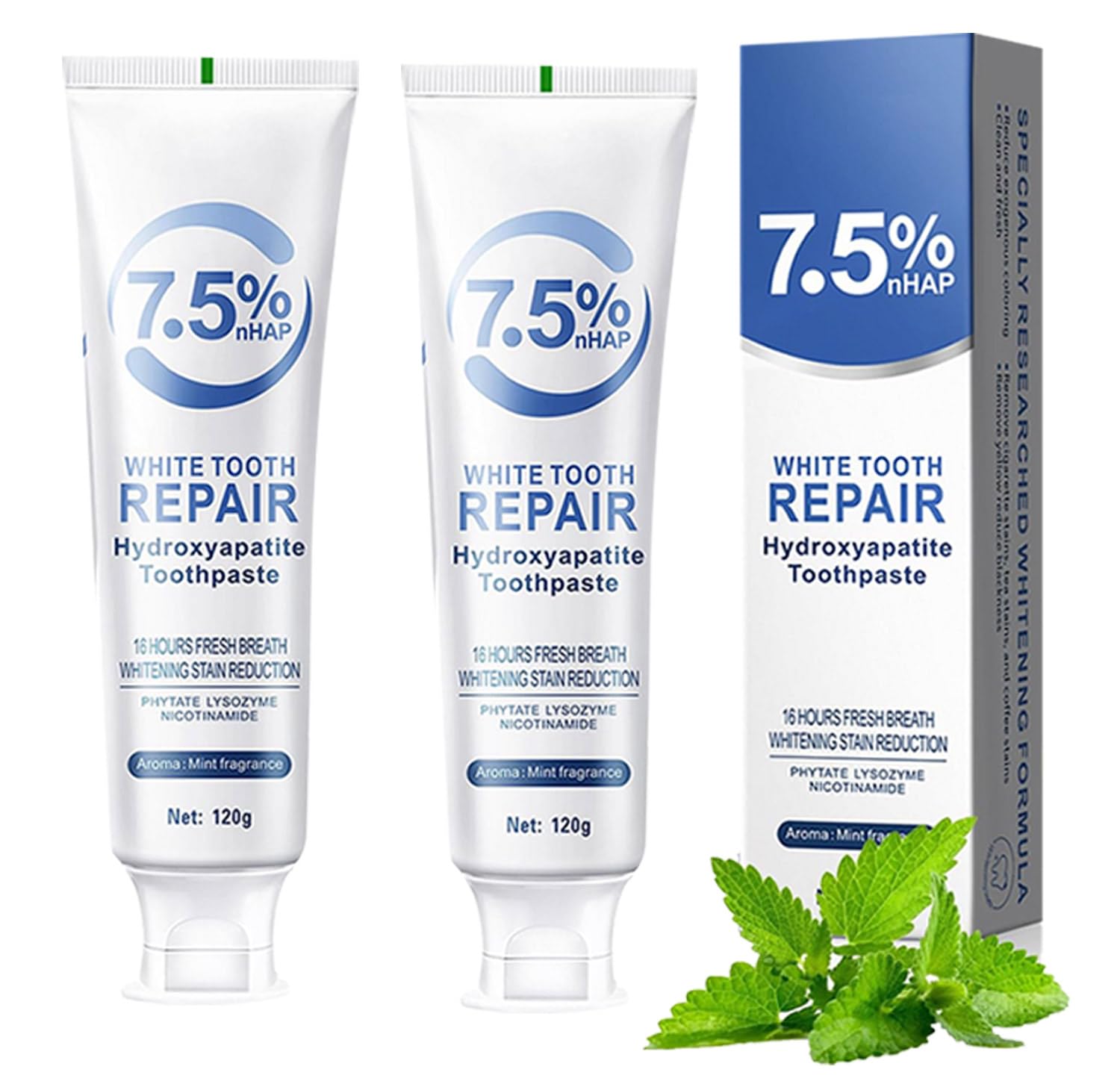 2-pack hydroxyapatite toothpaste set