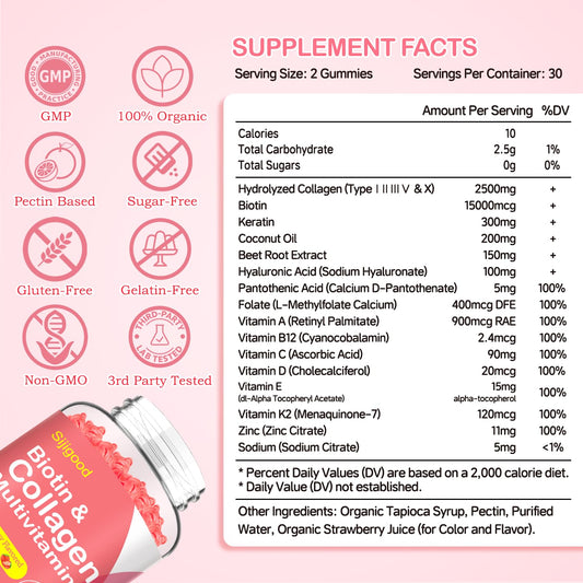 Strawberry collagen gummies 120 count packaging