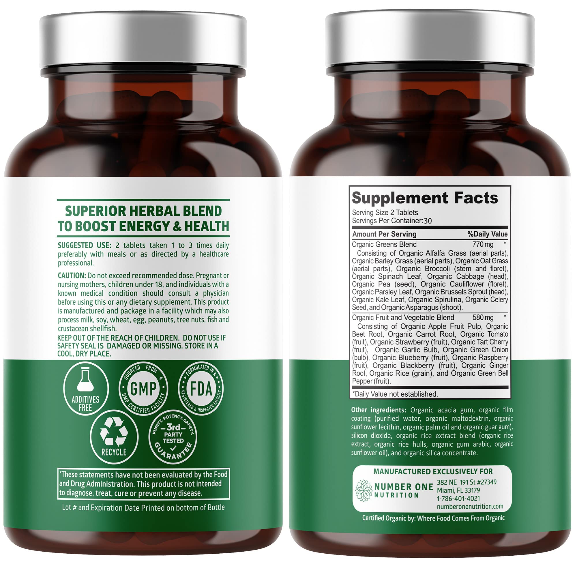 Serving suggestion: glass with green superfood powder