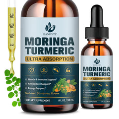 Two-pack organic moringa leaf extract liquid drops bottle front view