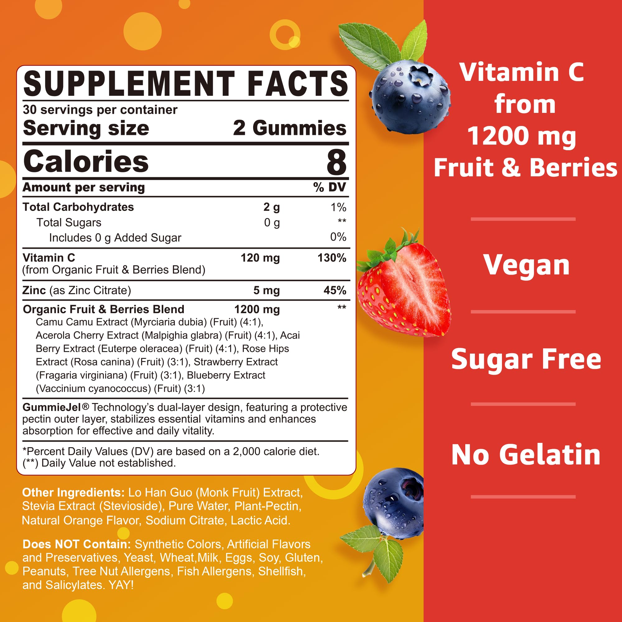 Product packaging and label for two-pack gummies