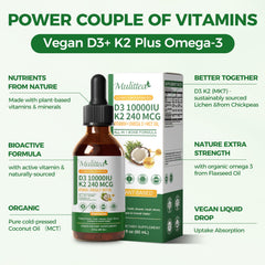 Dropper dispensing D3 K2 liquid supplement.