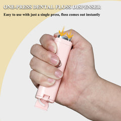 Three boxes of floss in a one-press portable floss dispenser