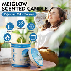 Two candles displayed as a gift-ready Coconut Beach set