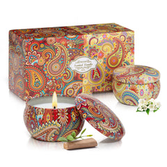 2-pack scented candles set in tin