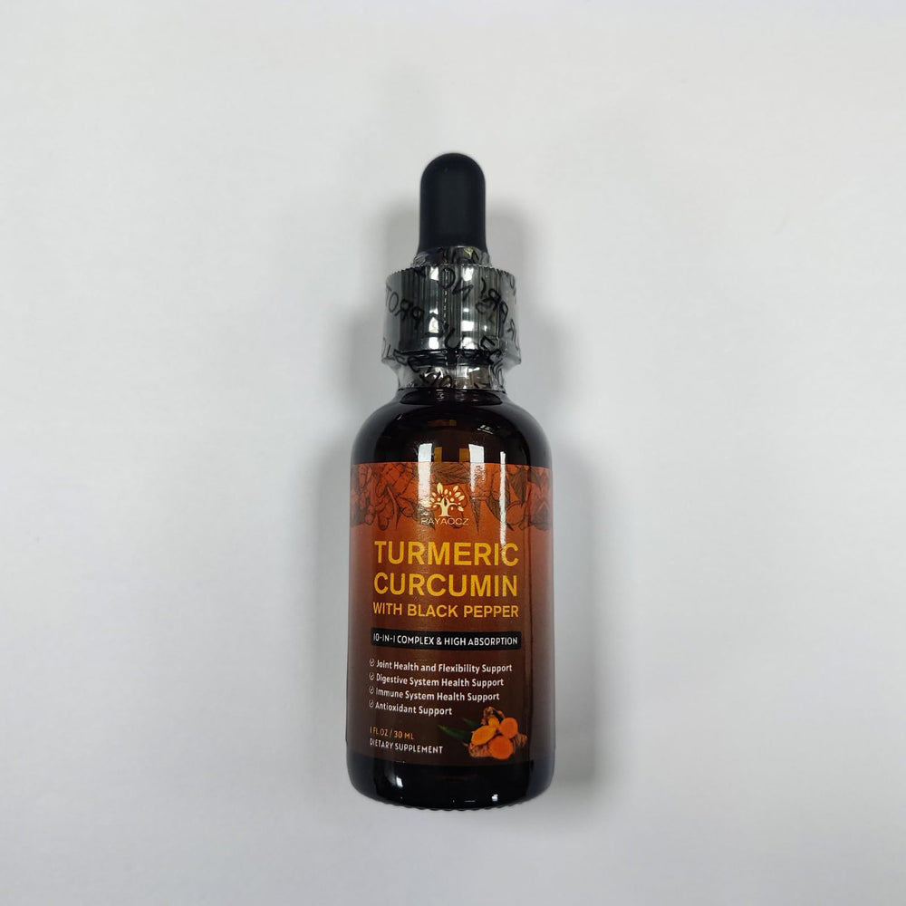 Two-pack turmeric curcumin liquid drops bottle set