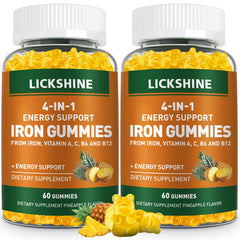 2-pack vegan iron gummies pineapple flavor 120 count