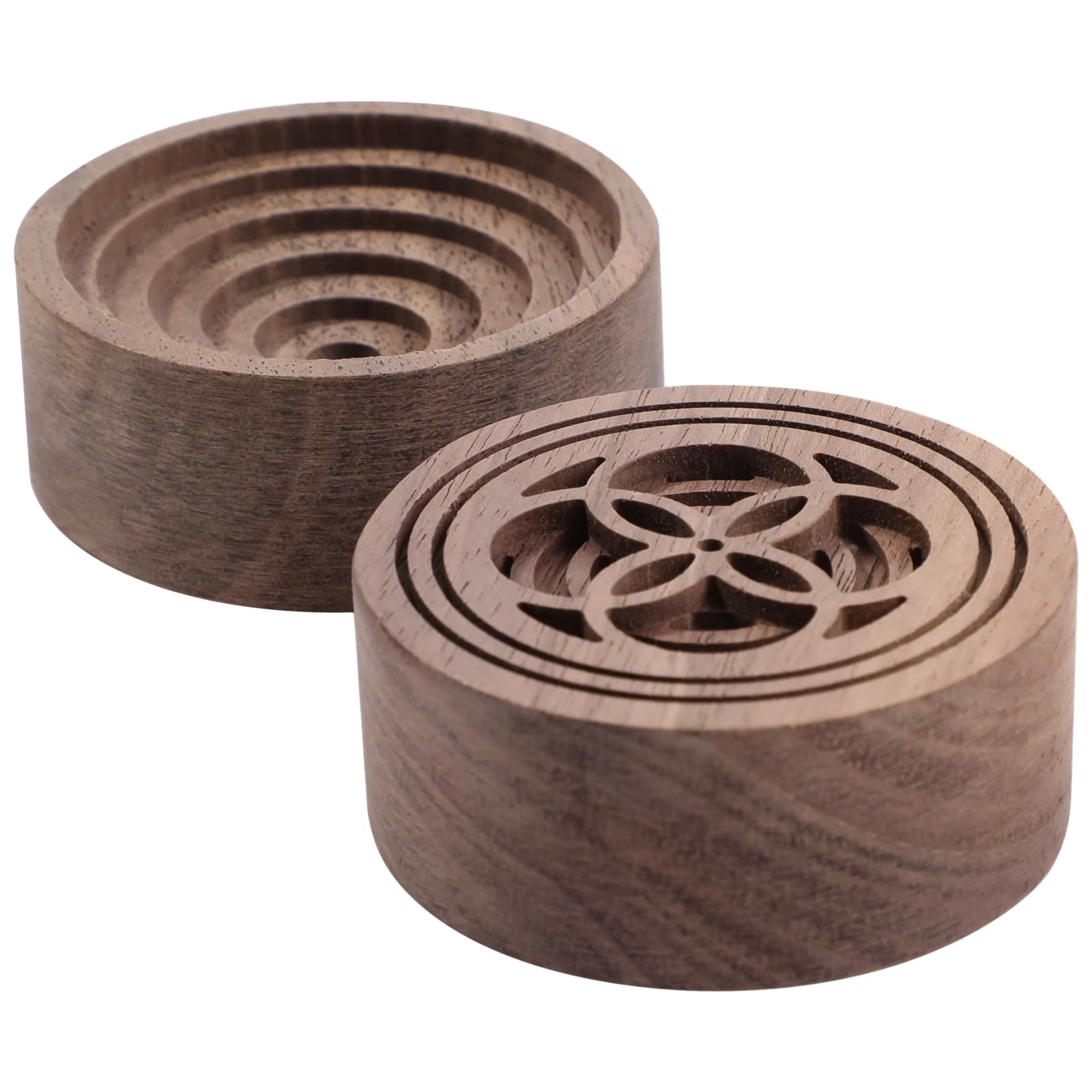 Two-piece wooden essential oil diffuser with walnut finish