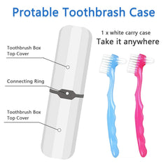 White travel carrying case for denture brushes