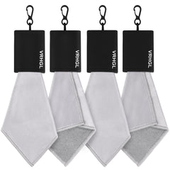 Two-sided microfiber glasses cleaner cloth on keychain in black, 6x6 inches