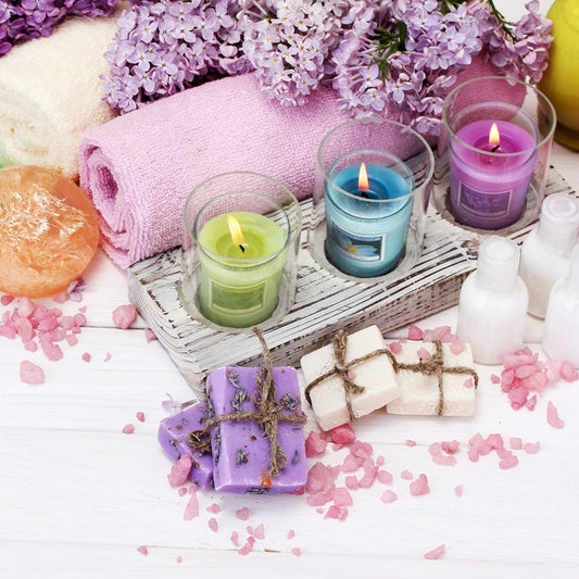 Assorted fragrances included in the set: Lavender, Lilac, Lotus, Jasmine, Apple & Cinnamon, Pumpkin, Gardenia, Rose, Sandalwood, Lemon