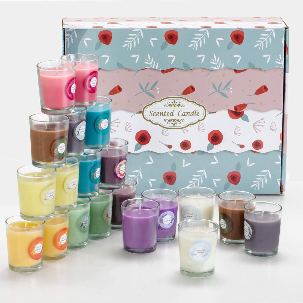 Scented candle in glass jar – fragrance 2, part of 20-pack gift set