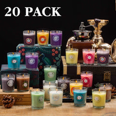 Scented candle in glass jar – fragrance 5, part of 20-pack gift set