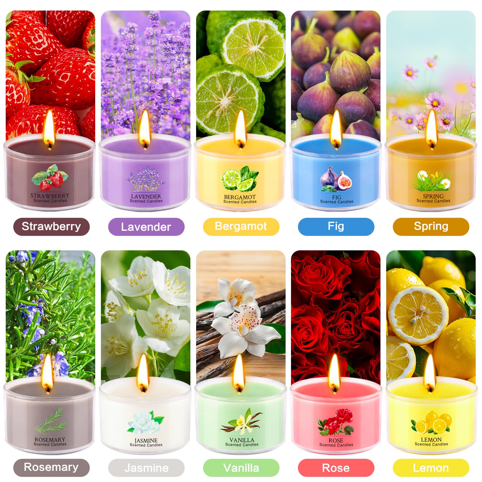 Natural soy wax candles with lead-free cotton wicks