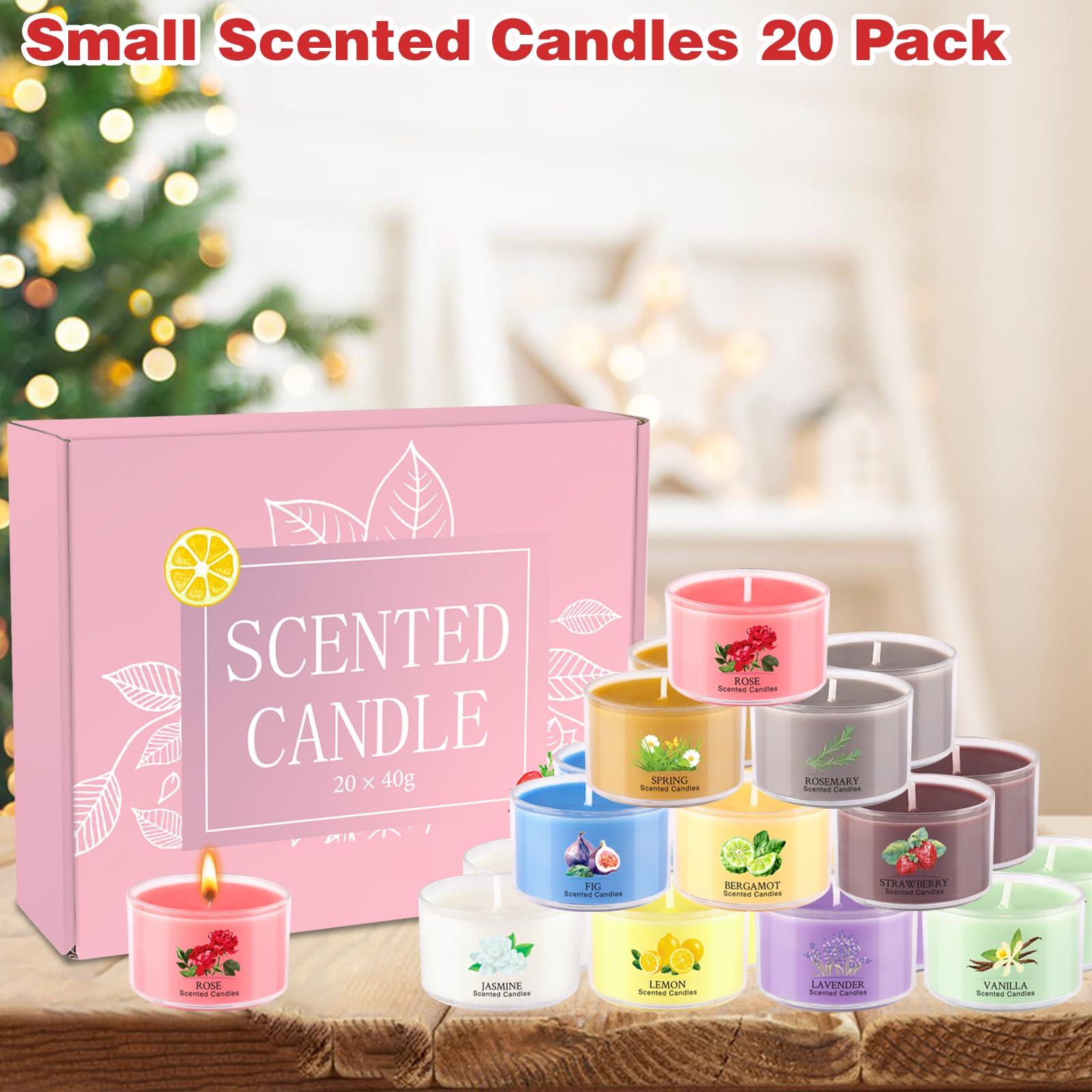 Elegant holiday gift-ready candle set in decorative box