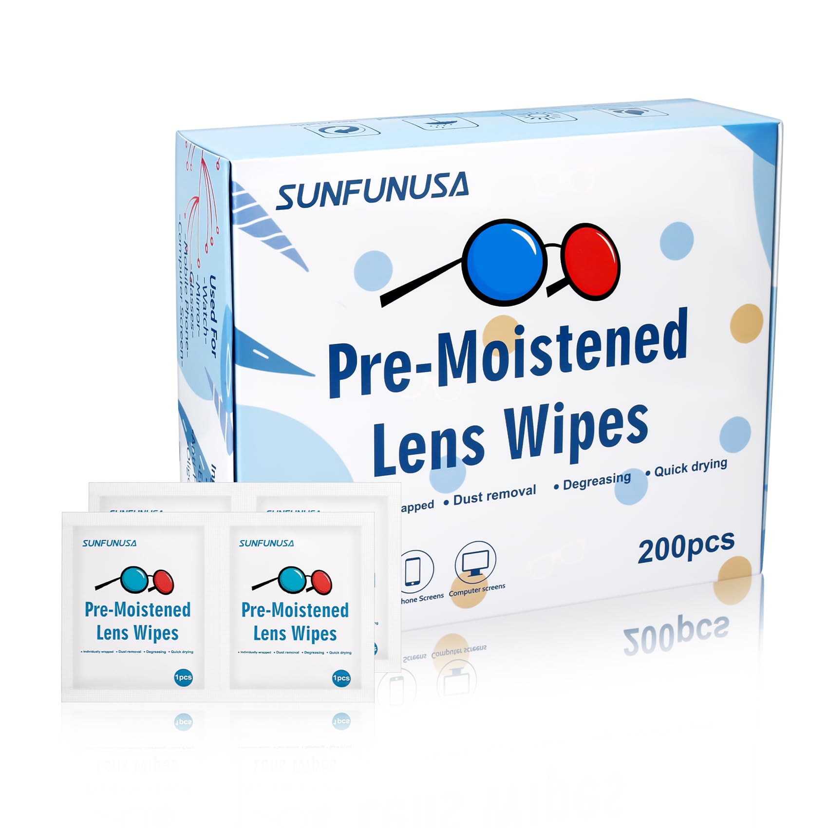 200 count lens cleaning wipes pack