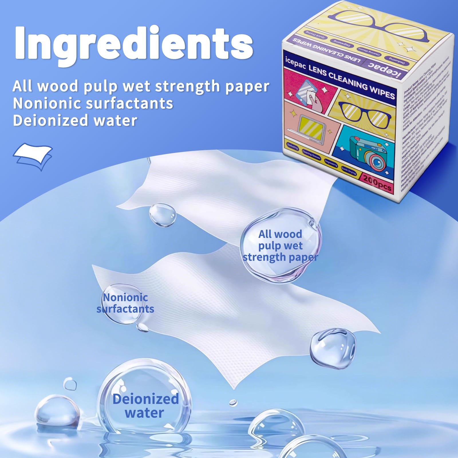 Professional-grade screen and eyewear cleaning wipes in bulk