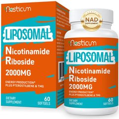 Close-up of 2000 mg Nicotinamide Riboside NMNH softgels