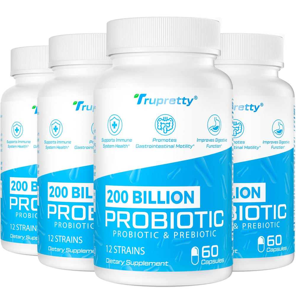 Front view of a 240-cap probiotic bottle labeled 200 Billion CFU with 12 strains