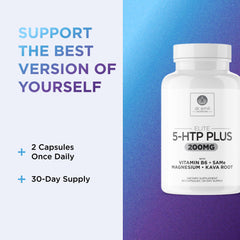 Wellbeing and sleep support theme with 5-HTP Elite bottle