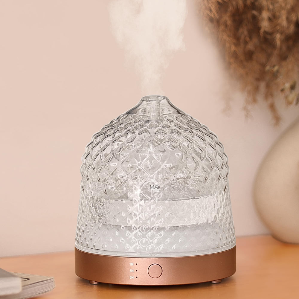 200ml glass reservoir essential oil diffuser with glass dome