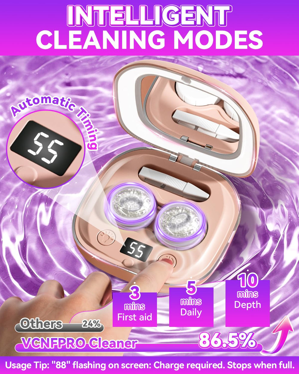 3-in-1 multifunctional design: cleaning, mirror, and storage