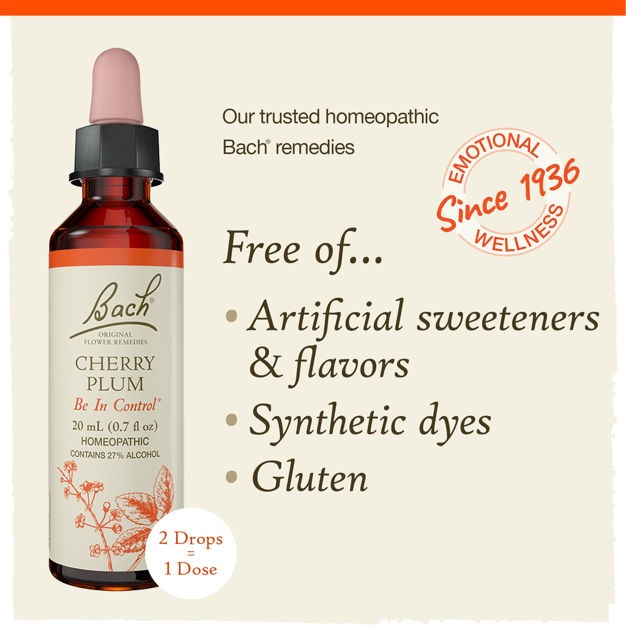 20 mL dropper bottle of Cherry Plum remedy