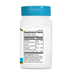 Back view of 21st Century Cal Mag Zinc +D Tablets bottle
