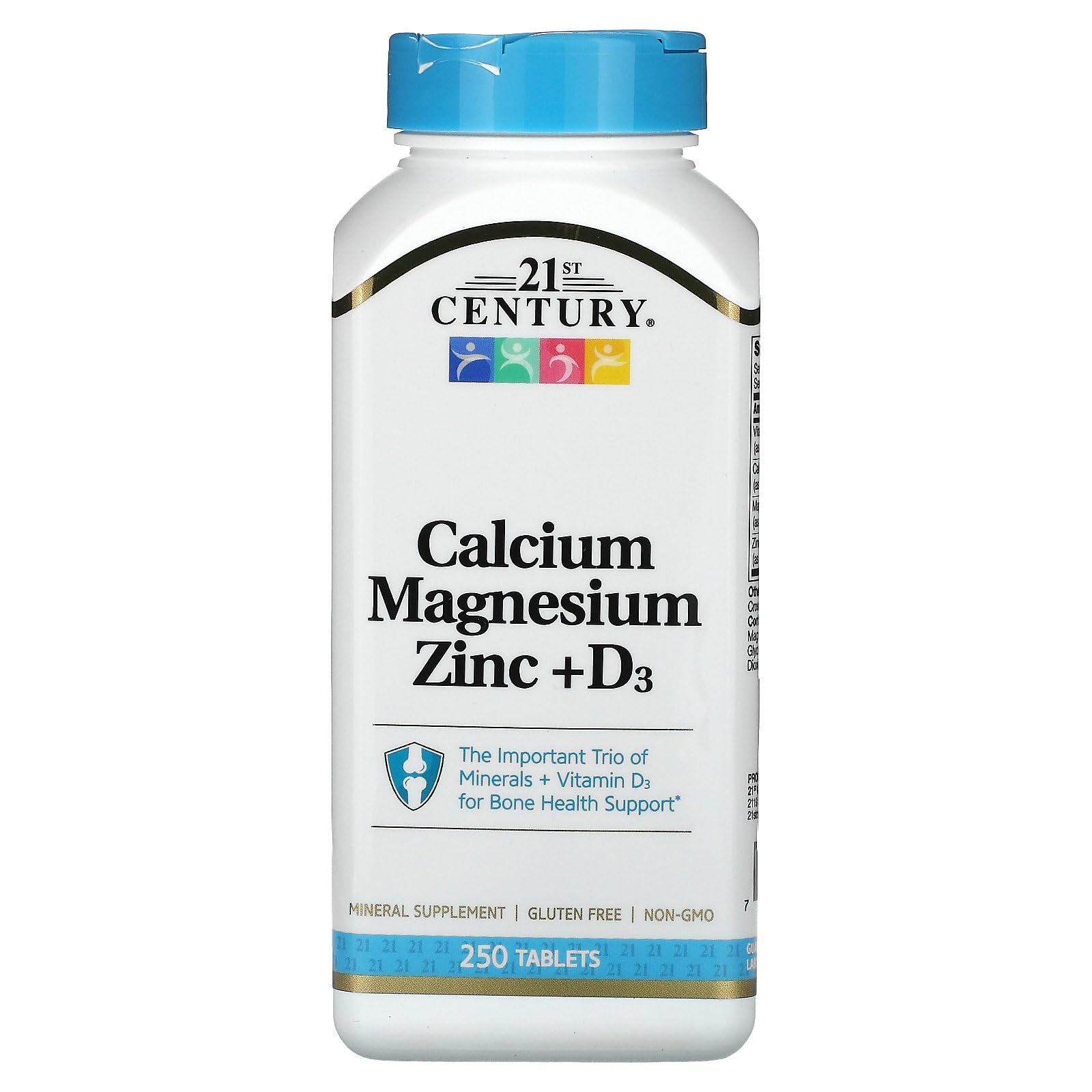 Product image: 21st Century Cal Mag Zinc + D Vitamin 90 Tablets Pack of 2 - front label