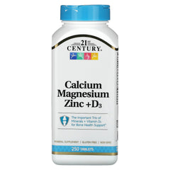 Product image: 21st Century Cal Mag Zinc + D Vitamin 90 Tablets Pack of 2 - front label