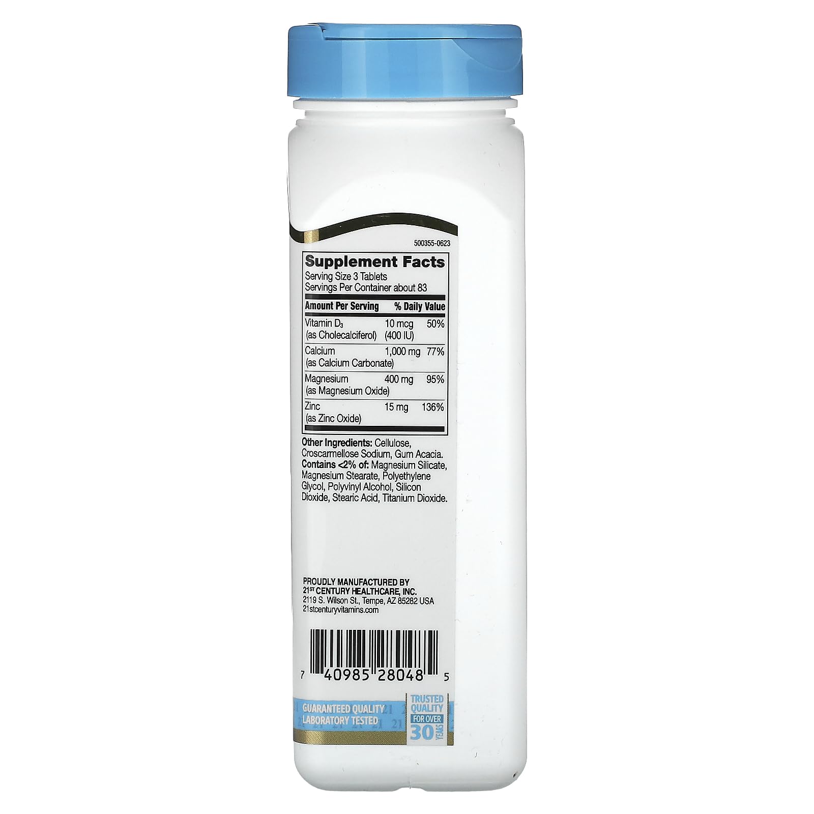 Product image: 21st Century Cal Mag Zinc + D Vitamin 90 Tablets Pack of 2 - bottle and box