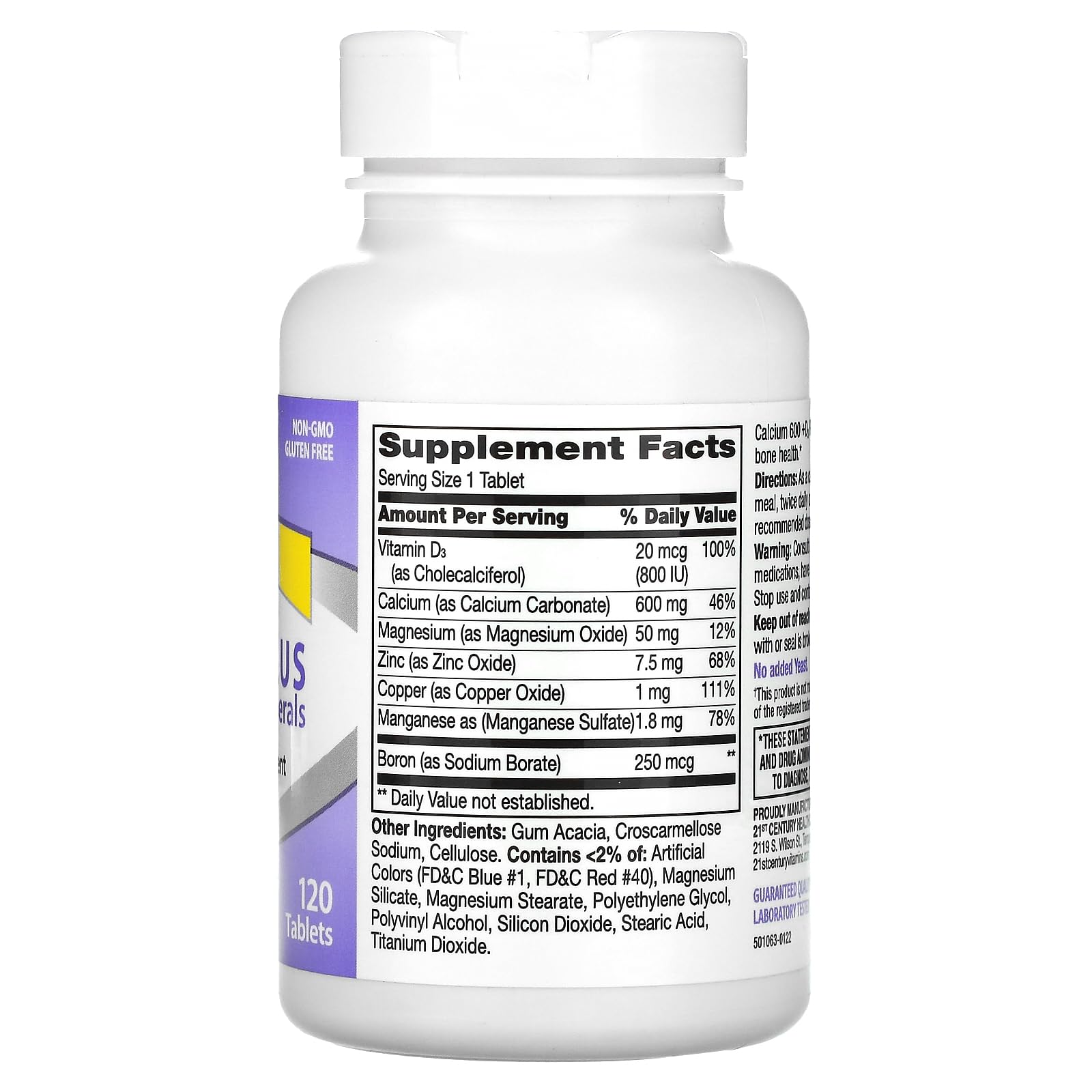 Close-up of Calcium 600+D Plus Minerals caplets