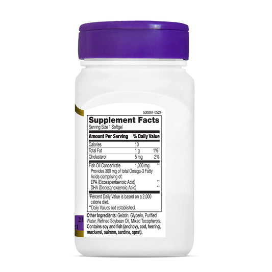 Close-up of fish oil softgels