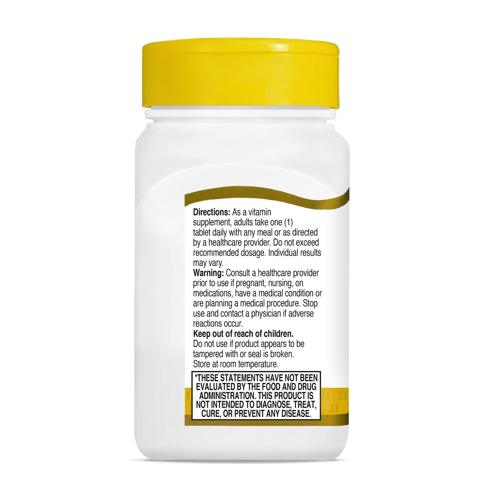 Sealed bottle of 21st Century B Complex Plus Vitamin C tablets