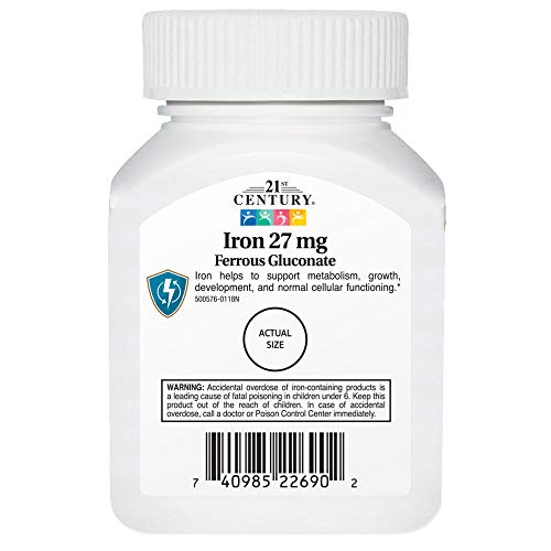 Ferrous Gluconate dietary supplement label close-up