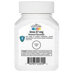 Ferrous Gluconate dietary supplement label close-up