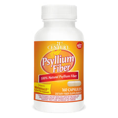 Front view of 21st Century Psyllium Fiber 160 Capsules bottle