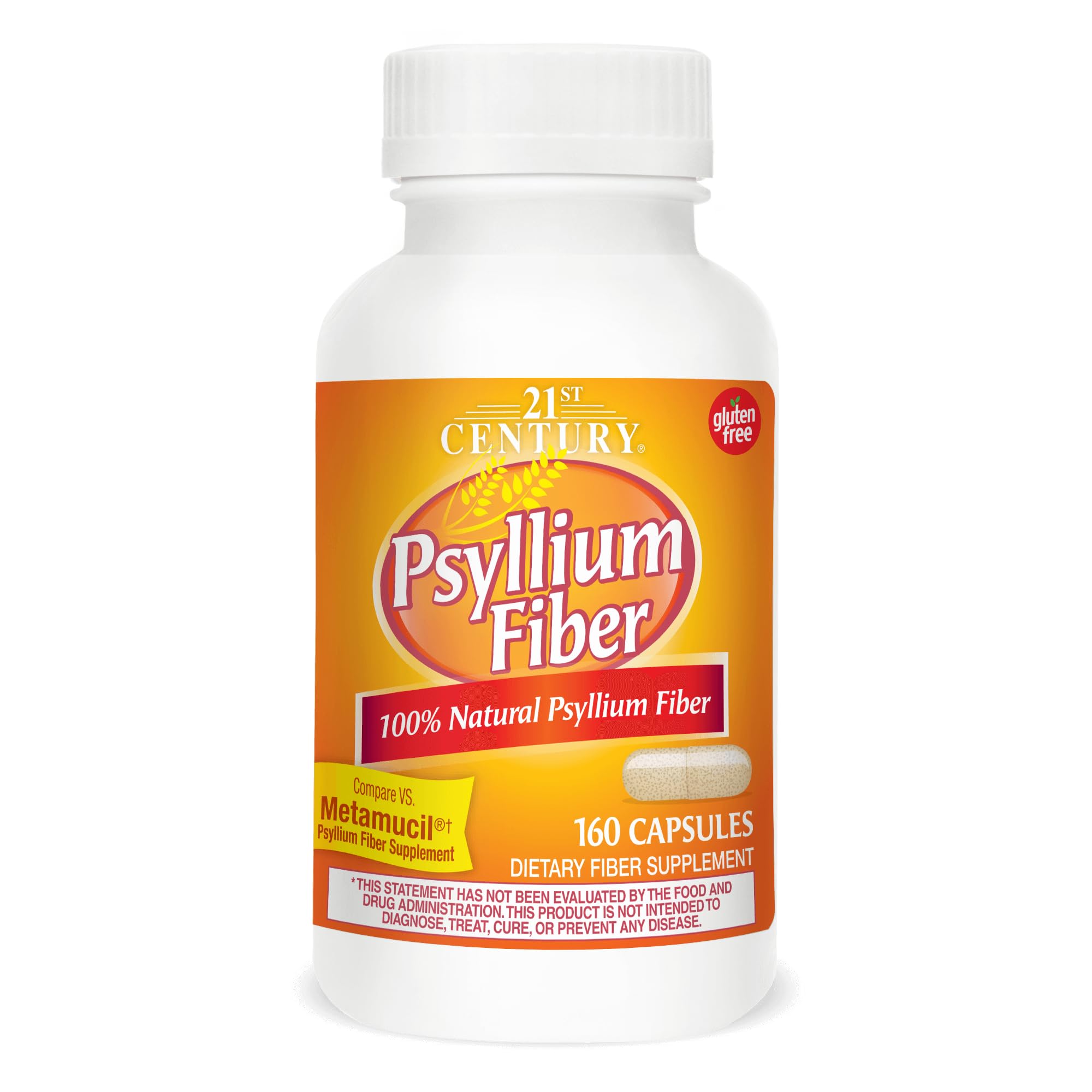Product image featuring 21st Century Psyllium Fiber 160 Capsules