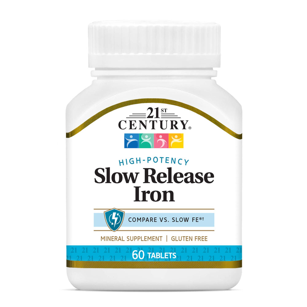 Front view of 21st Century Slow Release Iron Tablets bottle