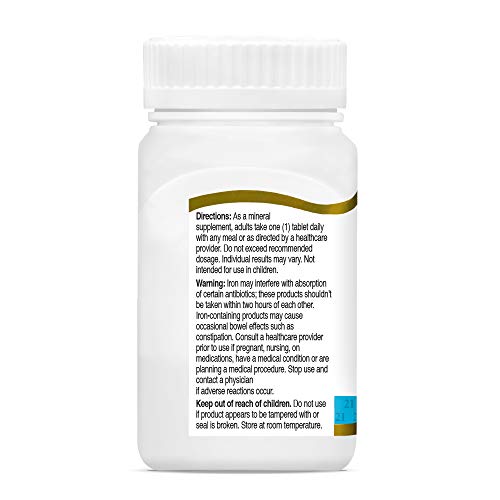 Serving suggestion with water and iron tablets