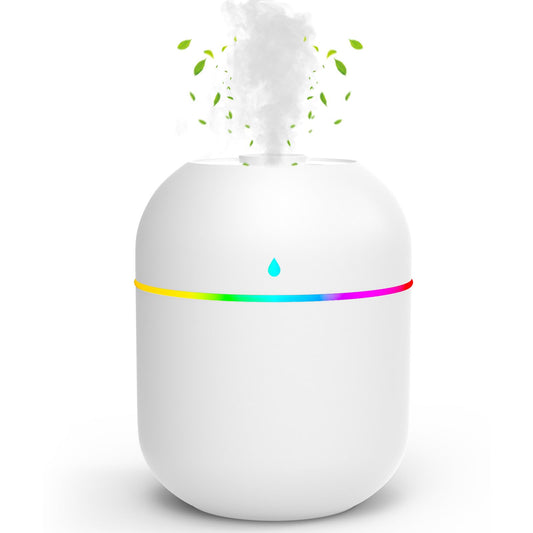 Close-up of 220ml mini essential oil diffuser for desk