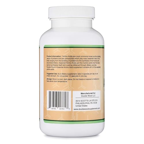 Bottle of 225 capsules for essential amino acids