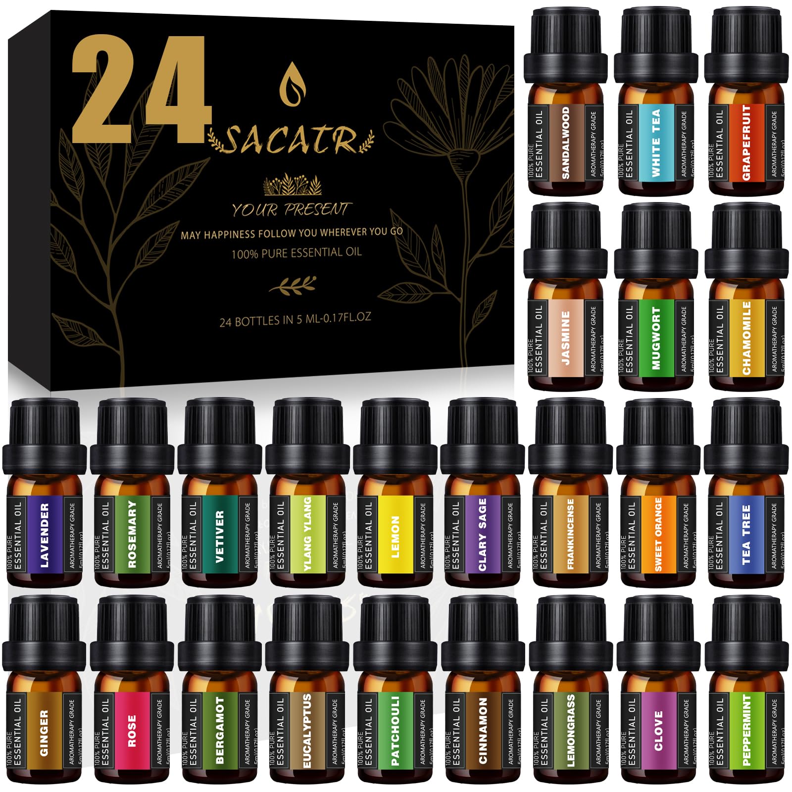 Packaging for 24 x 5ml essential oils set