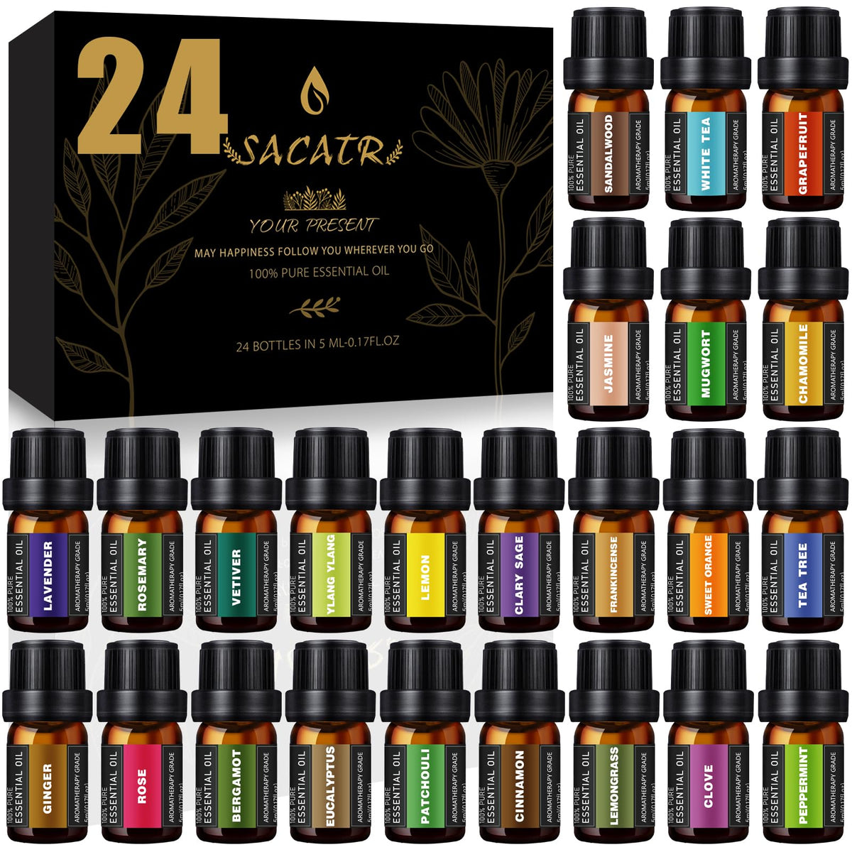 Packaging for 24 x 5ml essential oils set