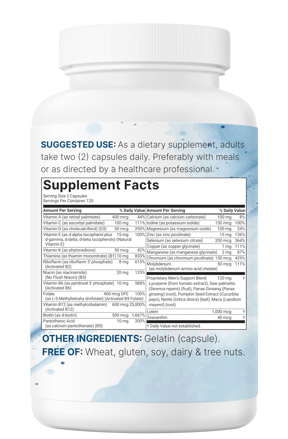 Close up of 240 capsules in bottle