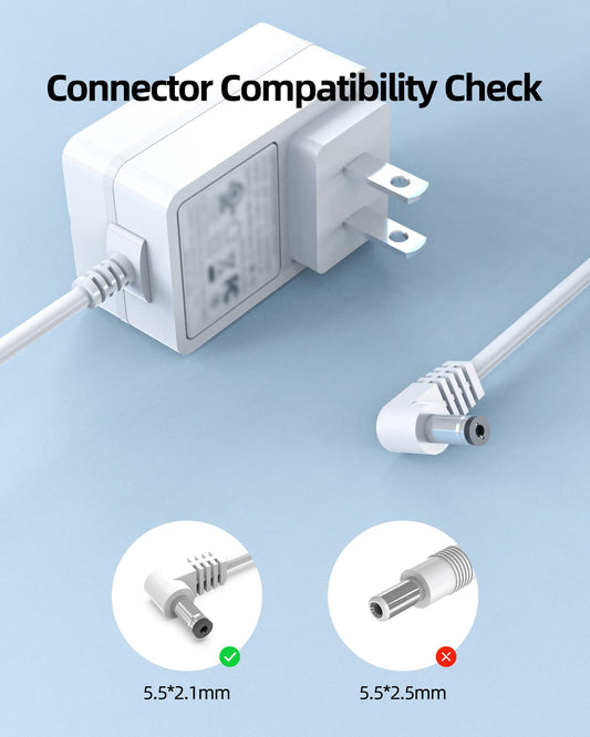 Back view of UL listed power adapter showing safety label