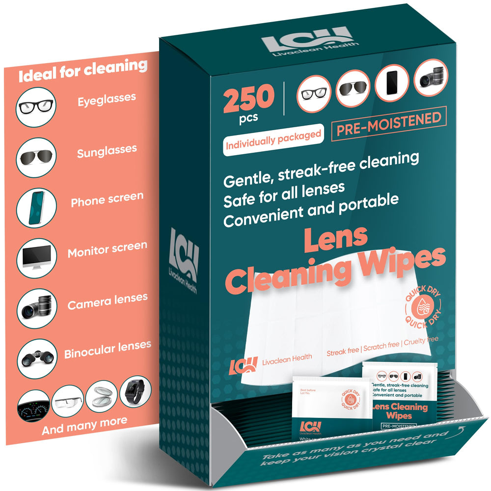 250 count lens wipes for eyeglasses – individually wrapped